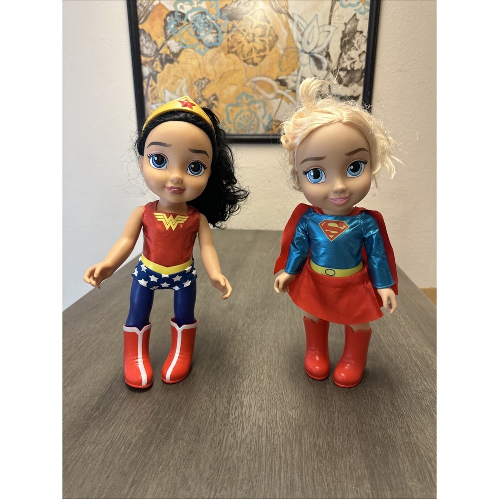 DC Super Hero Girls  Super girl Dc Toddler Dolls 15" & Wonder Woman Toddler Doll